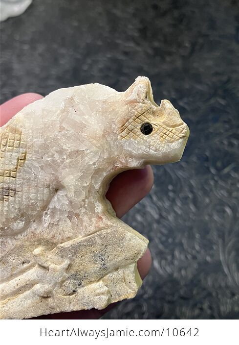 Hand Carved Stone Rhinoceros Crystal Figurine - #1SB53v6USHM-2