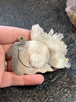Hand Carved Stone Snail Crystal Figurine #4sJ0evt67ZU