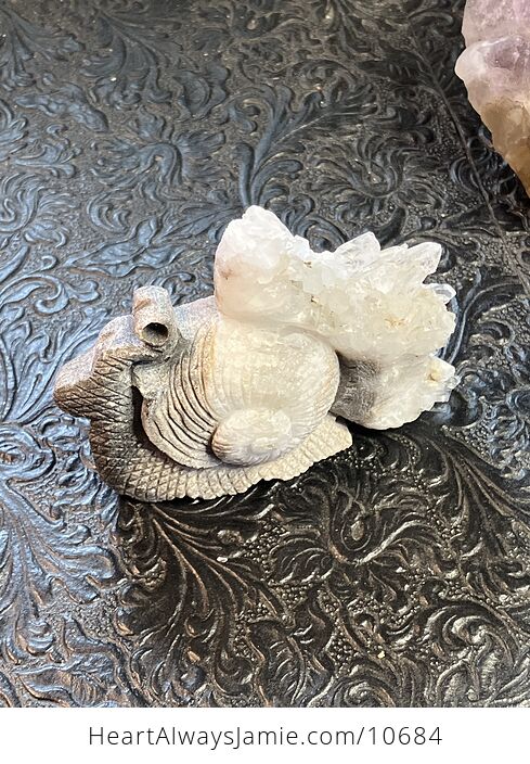 Hand Carved Stone Snail Crystal Figurine - #4sJ0evt67ZU-6