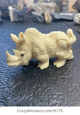 Hand Carved Tagua Nut Rhinoceros Figurine #gRxbSD4Ou3o