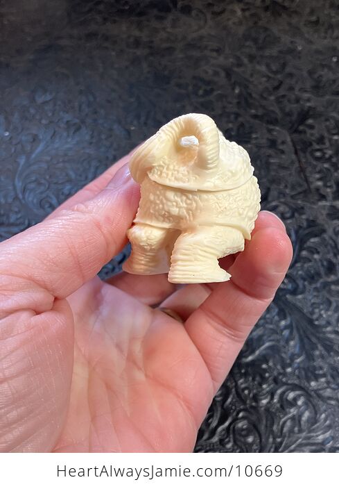 Hand Carved Tagua Nut Rhinoceros Figurine - #bubPWkKPukA-4