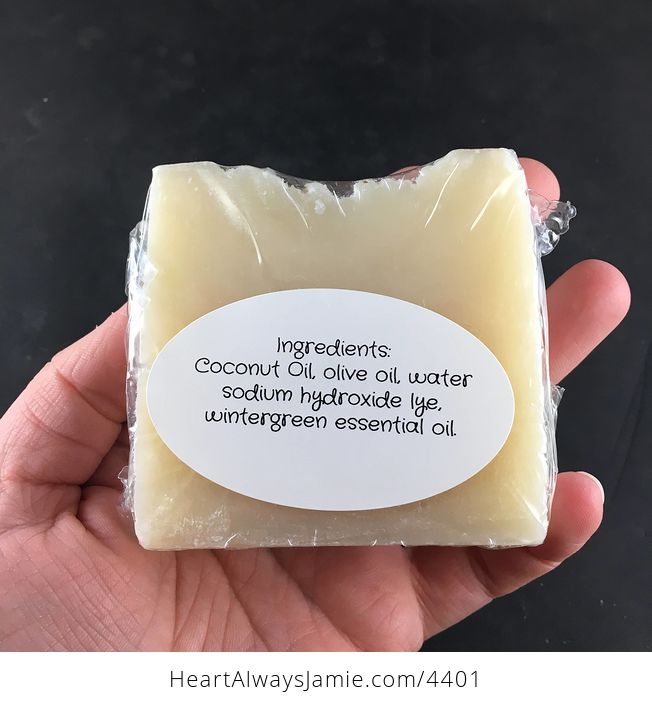 Handmade Wintergreen Kitchen Hand and Body Bar Soap Coconut and Olive Oil Base - #IXwTITjfV9k-4
