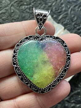 Heart Rainbow Quartz Crystal Stone Jewelry Pendant #ry8s6ueQuTQ