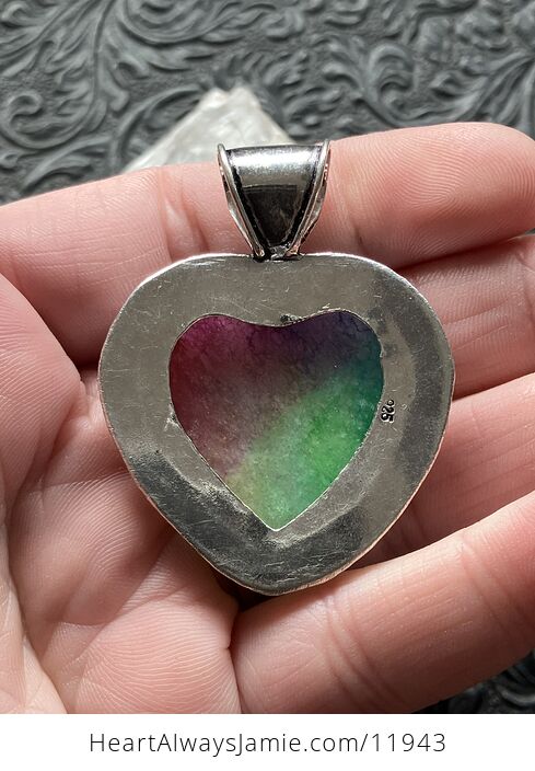Heart Rainbow Quartz Crystal Stone Jewelry Pendant - #XJvLObeE0LA-5