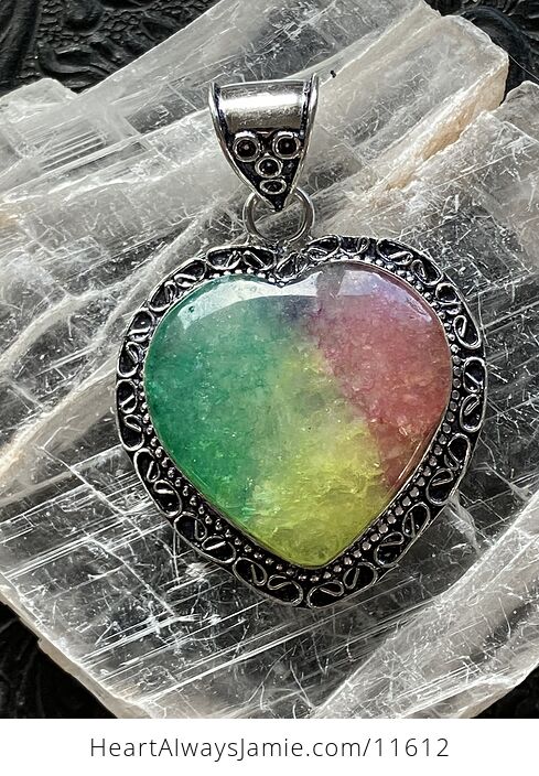 Heart Rainbow Quartz Crystal Stone Jewelry Pendant - #ry8s6ueQuTQ-3