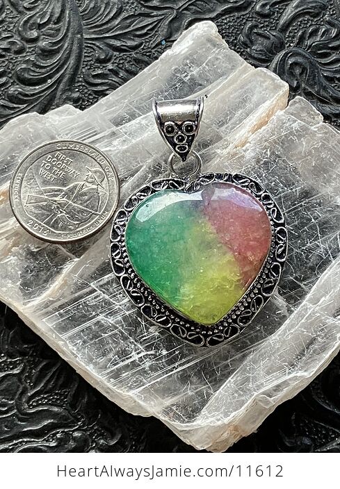 Heart Rainbow Quartz Crystal Stone Jewelry Pendant - #ry8s6ueQuTQ-5