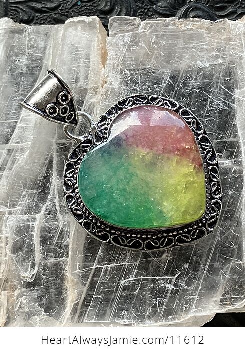 Heart Rainbow Quartz Crystal Stone Jewelry Pendant - #ry8s6ueQuTQ-4