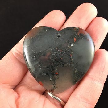 Heart Shaped African Bloodstone Jewelry Pendant #RLXQxqZuMb4