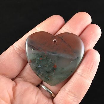 Heart Shaped African Bloodstone Jewelry Pendant #S5AESQUbs0E