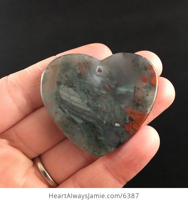 Heart Shaped African Bloodstone Jewelry Pendant - #0dFgQMNqsRU-6