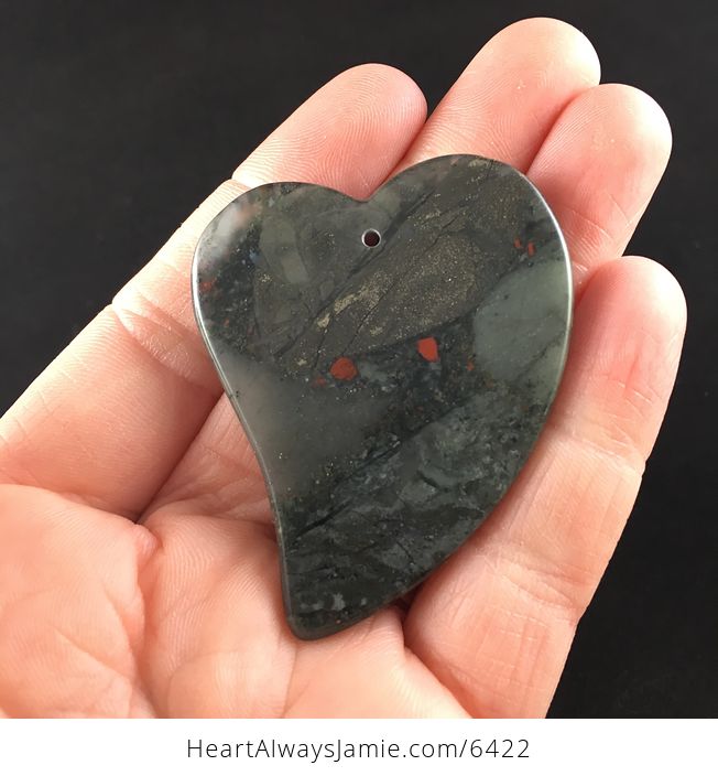 Heart Shaped African Bloodstone Jewelry Pendant - #6PKhnMEpSJA-6
