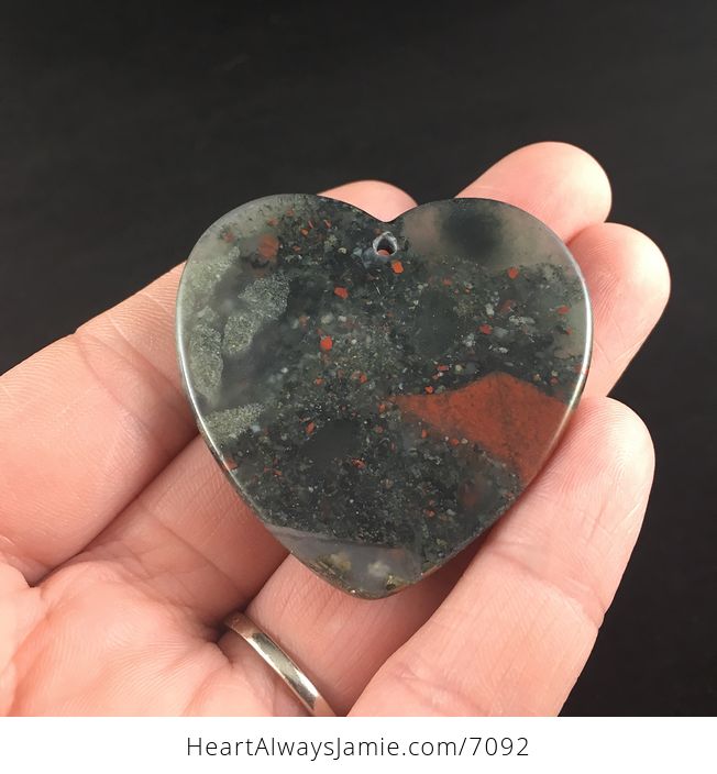 Heart Shaped African Bloodstone Jewelry Pendant - #CIvt21dQksY-5