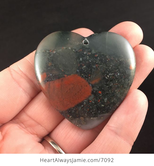 Heart Shaped African Bloodstone Jewelry Pendant - #CIvt21dQksY-1