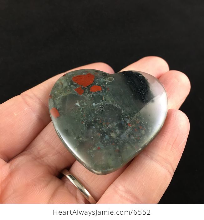 Heart Shaped African Bloodstone Jewelry Pendant - #GaD57HS3pIk-2