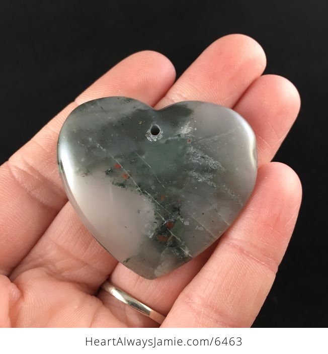 Heart Shaped African Bloodstone Jewelry Pendant - #IFglOWQJXdU-1