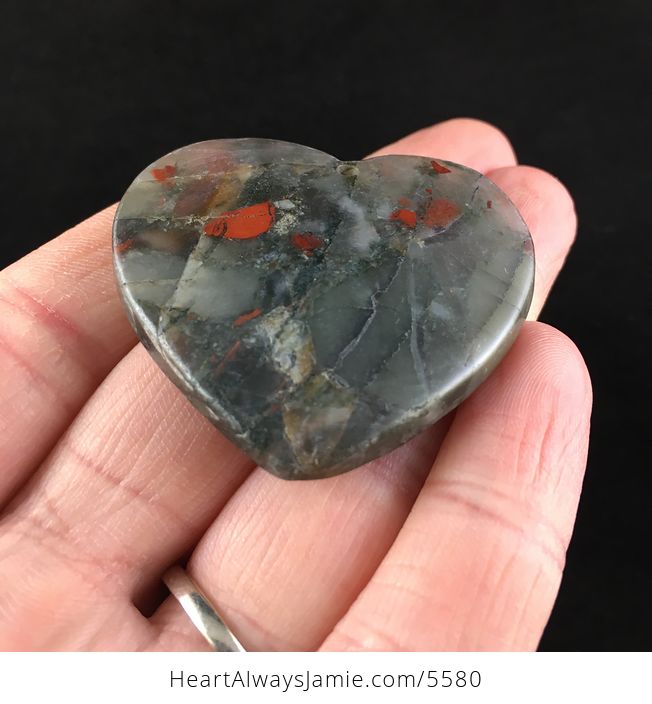 Heart Shaped African Bloodstone Jewelry Pendant - #JIFmaOIxe3I-2