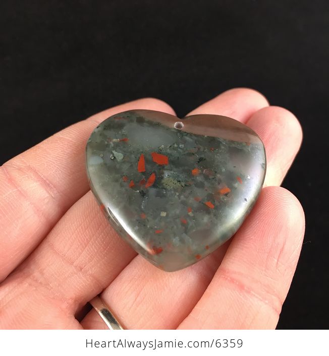 Heart Shaped African Bloodstone Jewelry Pendant - #KN4brzS8FIE-2