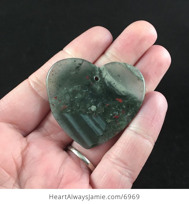 Heart Shaped African Bloodstone Jewelry Pendant - #ONwH2xbdRV4-6