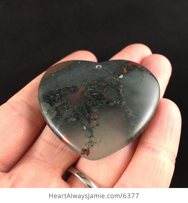 Heart Shaped African Bloodstone Jewelry Pendant - #RLXQxqZuMb4-2