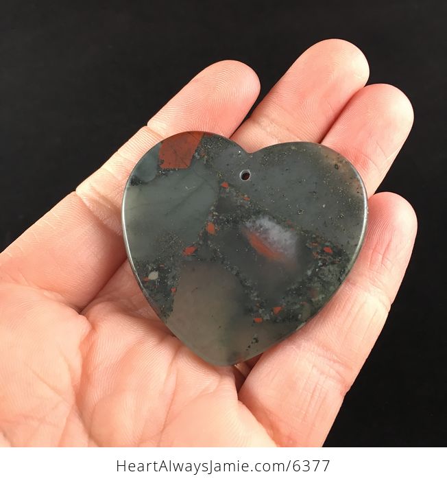 Heart Shaped African Bloodstone Jewelry Pendant - #RLXQxqZuMb4-6