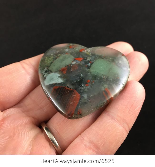 Heart Shaped African Bloodstone Jewelry Pendant - #SlsxRS6Hh1w-2