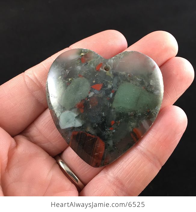 Heart Shaped African Bloodstone Jewelry Pendant - #SlsxRS6Hh1w-1