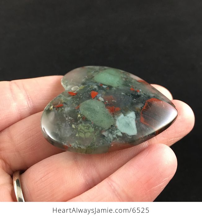 Heart Shaped African Bloodstone Jewelry Pendant - #SlsxRS6Hh1w-4