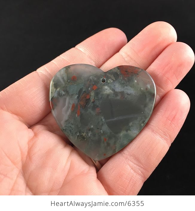 Heart Shaped African Bloodstone Jewelry Pendant - #SnNYGoeb8i8-6