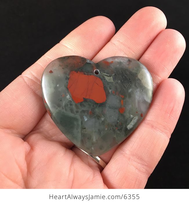 Heart Shaped African Bloodstone Jewelry Pendant - #SnNYGoeb8i8-1