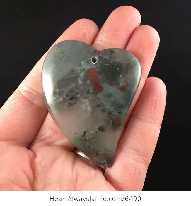Heart Shaped African Bloodstone Jewelry Pendant - #Sy43sJGOCz8-1