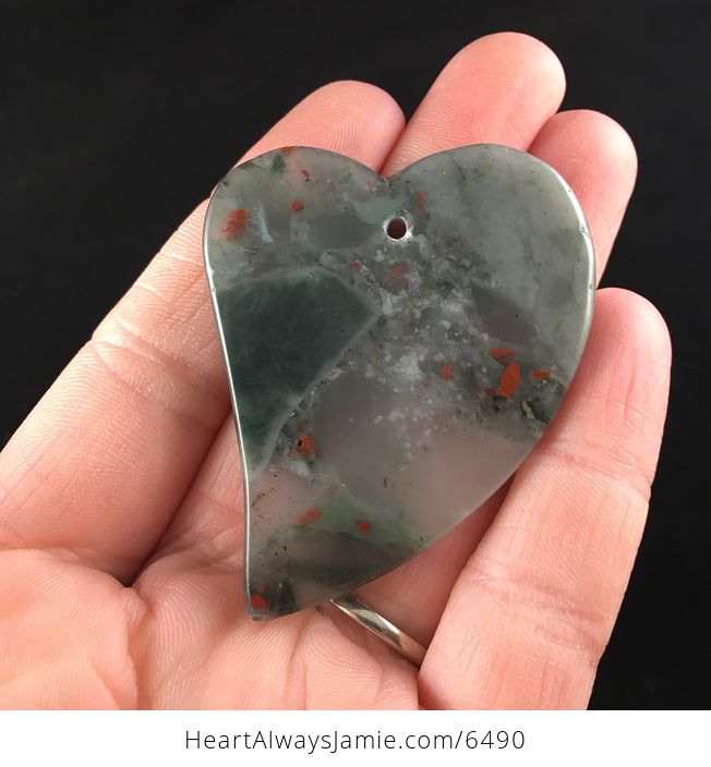 Heart Shaped African Bloodstone Jewelry Pendant - #Sy43sJGOCz8-6
