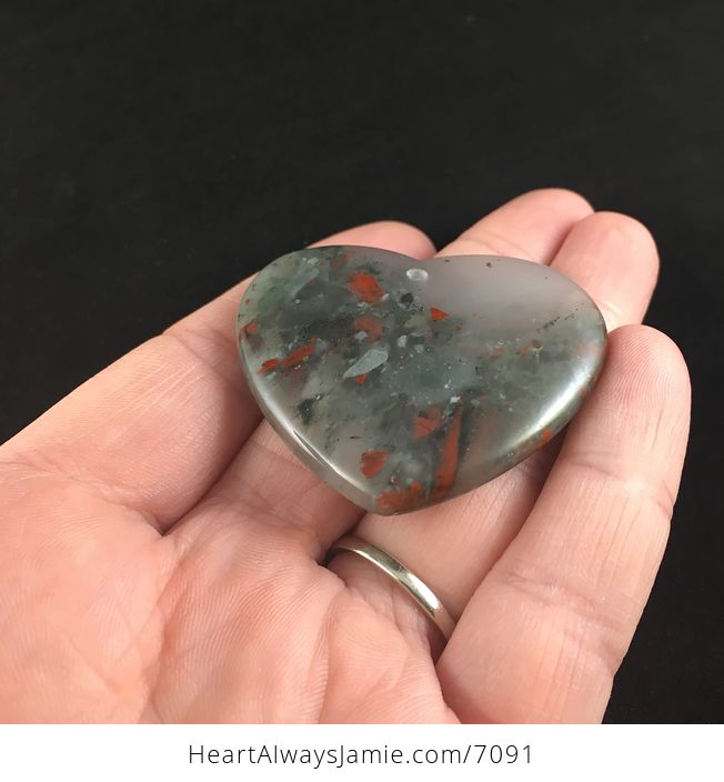Heart Shaped African Bloodstone Jewelry Pendant - #bf6oH9c8Zm4-2