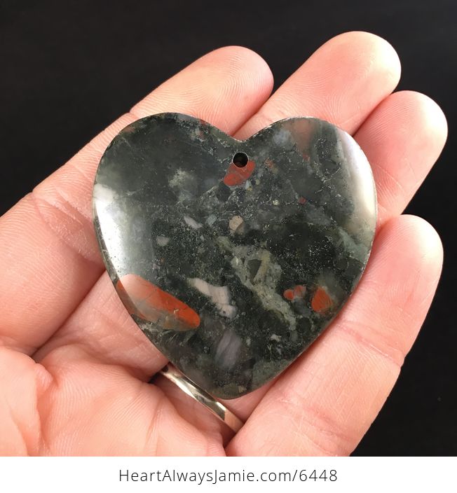 Heart Shaped African Bloodstone Jewelry Pendant - #iJpy28ludcc-1