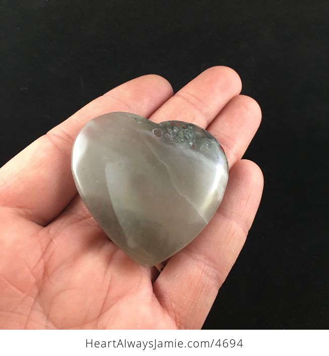 Heart Shaped African Bloodstone Jewelry Pendant - #kscmlJY9mbg-2