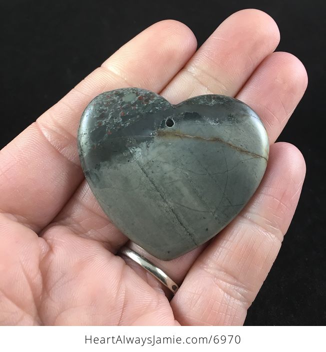 Heart Shaped African Bloodstone Jewelry Pendant - #pH8NzbjgE5k-1