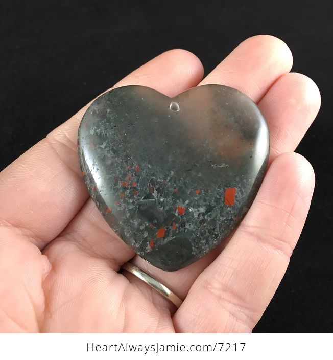 Heart Shaped African Bloodstone Jewelry Pendant - #sOsiDOZ7nyE-1