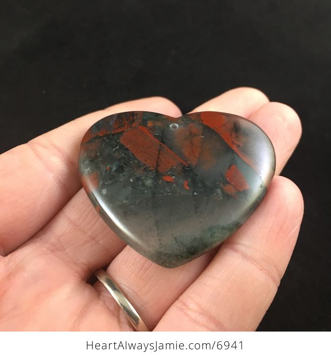 Heart Shaped African Bloodstone Jewelry Pendant - #sVns435gcJc-2