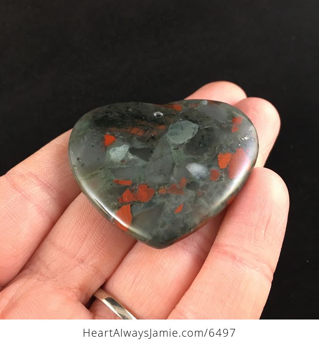 Heart Shaped African Bloodstone Jewelry Pendant - #wDfCcHB576Q-2