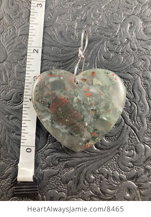 Heart Shaped African Bloodstone Jewelry Pendant Crystal Ornament - #UZiSMZjFKJE-5