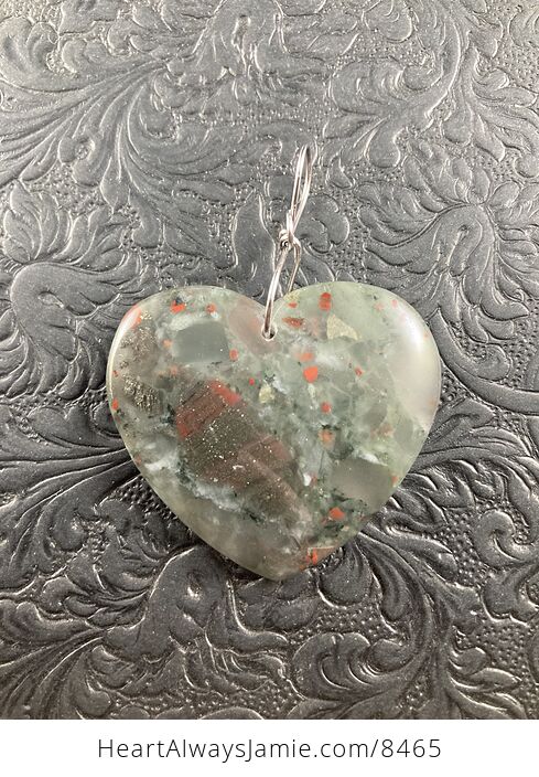 Heart Shaped African Bloodstone Jewelry Pendant Crystal Ornament - #UZiSMZjFKJE-1