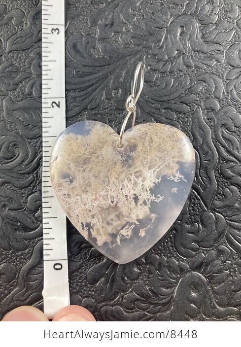Heart Shaped Beige Moss Agate Stone Jewelry Pendant Crystal Ornament - #p5N5jvQVocw-5