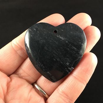 Heart Shaped Black Picasso Jasper Stone Jewelry Pendant #ToYbpdnx81w