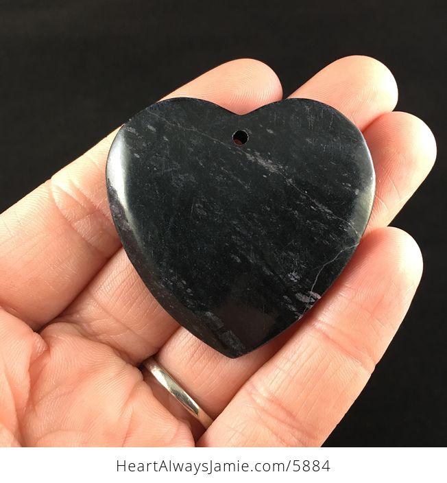 Heart Shaped Black Picasso Jasper Stone Jewelry Pendant - #ToYbpdnx81w-1