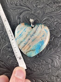 Heart Shaped Blue Crazy Lace Agate Stone Jewelry Pendant #qi3G4LAfQak