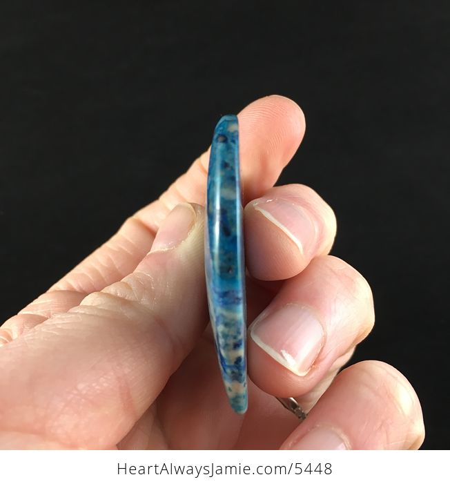 Heart Shaped Blue Crazy Lace Agate Stone Jewelry Pendant - #EFB5T9st8bg-5