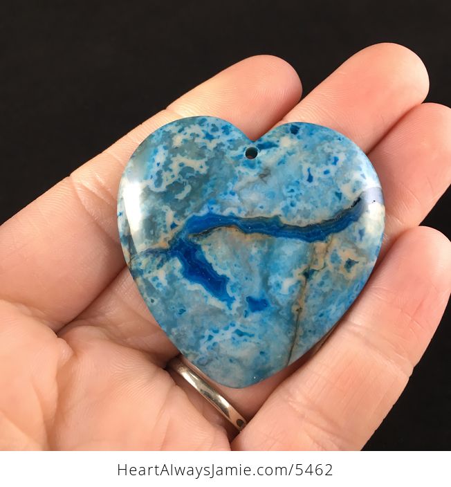 Heart Shaped Blue Crazy Lace Agate Stone Jewelry Pendant - #TIpSZo29Brg-1