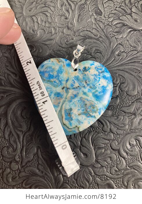 Heart Shaped Blue Crazy Lace Agate Stone Jewelry Pendant - #WlZMZGCWLEs-6