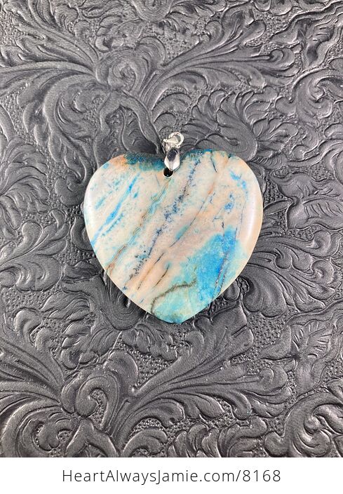 Heart Shaped Blue Crazy Lace Agate Stone Jewelry Pendant - #qi3G4LAfQak-6