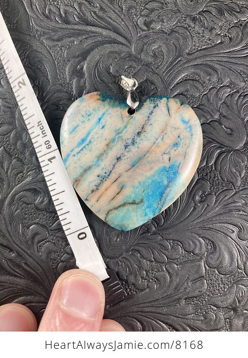 Heart Shaped Blue Crazy Lace Agate Stone Jewelry Pendant - #qi3G4LAfQak-1