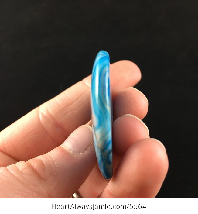 Heart Shaped Blue Crazy Lace Agate Stone Jewelry Pendant - #tfJPbXVFP4E-5